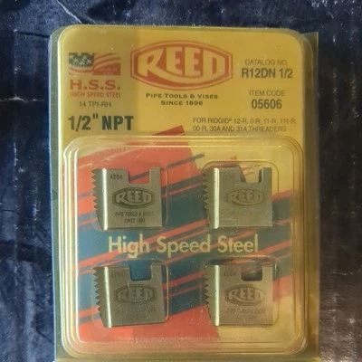 Reed Mfg - 05606 1/2 NPT R12DN Segmental Pipe Dies HSS (LA06R) - Image 1 of 4