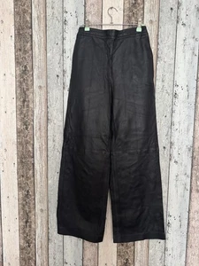 COS Black Leather Wide Leg Pants, Size S/XS - Picture 1 of 10