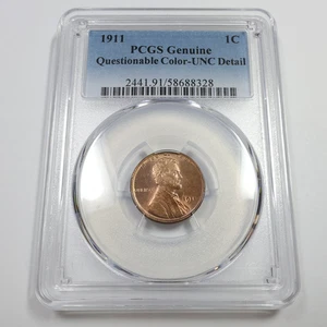 1911 P PCGS Uncirculated UNC Detail - Lincoln Wheat Penny Cent 1c US Coin 55343B - Picture 1 of 3