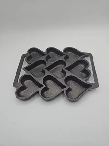 Teglia da forno vintage in ghisa multi cuore stampo mais muffin mai usata - Foto 1 di 2