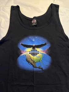 Camiseta sin mangas Harley Davidson Eagle Over Earth de colección EE. UU. puntada única talla M WI - Imagen 1 de 6