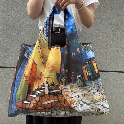 ¡Nuevo!  ¡Muy bonito!  Bolso de Mano de Viaje/Comestibles Simple "Paris Café"... ¡Estilo! Foto 1 de 4