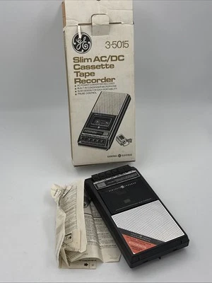 Grabadora de casete vintage GE General Electric 3-5015 sin cable de alimentación con caja Foto 1 de 4