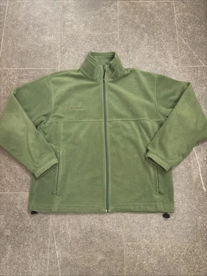 Columbia Chaqueta Para Hombres Grande Verde Claro Vellón Bolsillos con Cremallera Completa Exterior Suéter Foto 1 de 4
