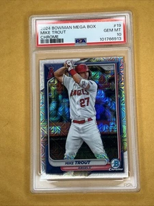 Mega caja Bowman 2024 cromada Mike Trout #19 California Angeles PSA 10 GEMA COMO NUEVA - Imagen 1 de 2