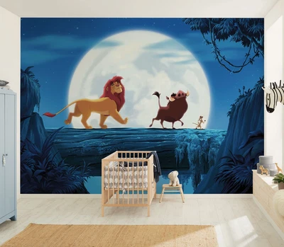 Disney Pintado Rey León 350x250 CM Completo Pared Dormitorio Mural Luna Llena - Imagen 1 de 4