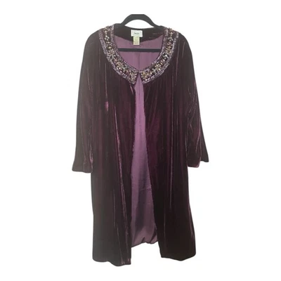 Neiman Marcus Mujer Talla 12 Terciopelo Bordado Cremallera Completa Foto 1 de 3