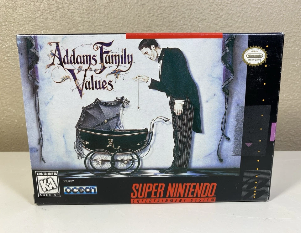 Addams Family Values SNES CIB (COMPLETE with Poster) NEAR MINT VINTAGE 1994 - Image 1 of 4