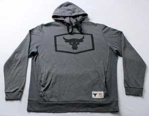 Under Armour Men's Project Rock Graphic Long Sleeve Hoodie BL1 Grey Medium - Picture 1 of 9