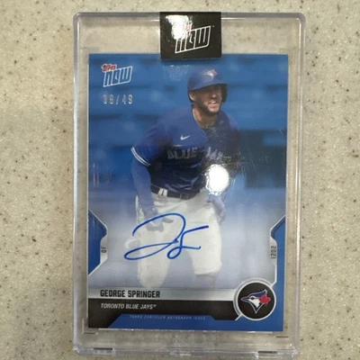 2021 TOPPS NOW GEORGE SPRINGER AUTO /49 BLUE PARALLEL  - Image 1 of 3