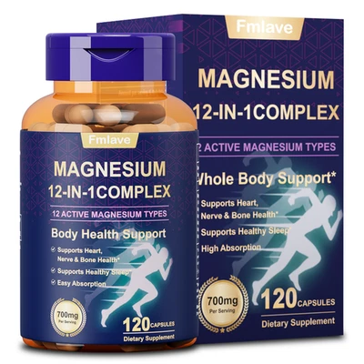 Complejo Fmlave Magnesio 12 en 1 700 mg - Glicinato Citrato Malato Taurato 120 un. Foto 1 de 4