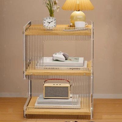 Tavolino laterale in acrilico, ripiano per giradischi, tavolino da caffè - Immagine 1 di 4