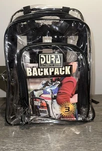 DURA Ultimate Gear Backpack Heavy Duty Clear Bookbag School Transparent 16x13x8” - Picture 1 of 8