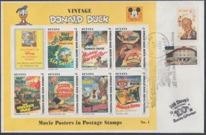 DISNEY # 04-0021  SHEET of 8 DIFF STAMPS on COVER from MARCELINE MO 2001 - Picture 1 of 1