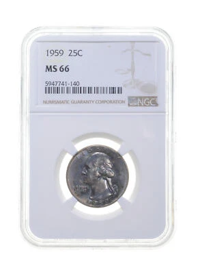 MS66 1959 Washington Quarter - Graded NGC Toned *4340 - Image 1 of 3