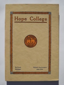 Hope College 50th Anniversary Catalog (1916) Rare Historic Book - Imagen 1 de 5