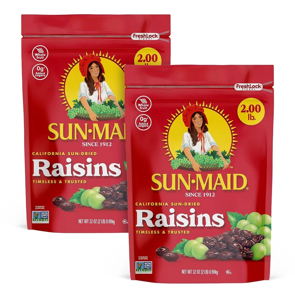 Sun-Maid California Sun-Dried Raisins - (2 Pack) 32 oz 32 Ounce (Pack Of 2)