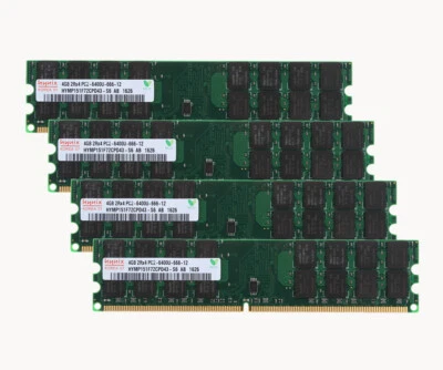 16 GB Hynix 16GB 4X 4GB PC2-6400U 2RX4 DDR2-800MHZ DIMM Memory Only Fr AMD chips - Image 1 of 4