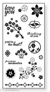 Nuevo sello de goma FISKARS ESTILO FLORAL sin montar flores recuerdos de amor   - Imagen 1 de 1