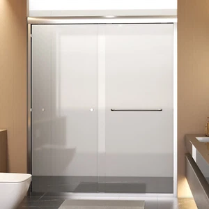 Forlan 56-60'' x 72'' Double Sliding Shower Door Semi-Frameless Silver in USA - Picture 1 of 14