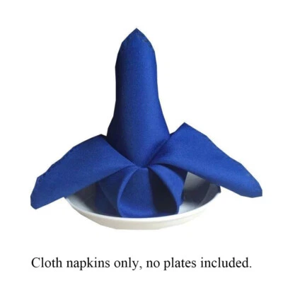 Plain Napkin Polyester Cotton Wedding Tableware Cloth Linen Dinner Party Fabric✔ - Image 1 of 4