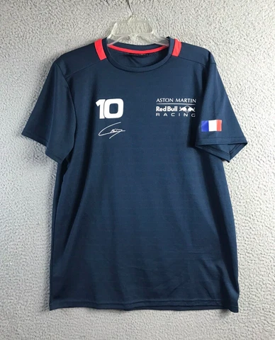 Pierre Gasly Aston Martin Red Bull Racing Jersey Mens L Blue Short Sleeve Shirt Cover