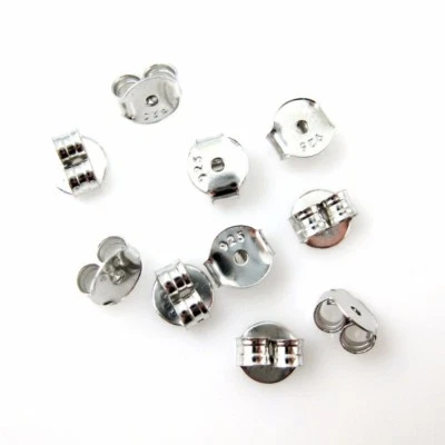 Pendientes mariposa de plata esterlina rodiada poste trasero orejas (15 pares -30 piezas) Foto 1 de 2