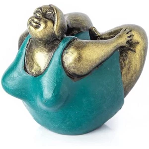 Bow Pose Yoga Thai Solid Fat Woman Lady Yoga Art Sculpture Statue Vintage Cute - Picture 1 of 6