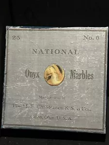 MF Christensen National Onyx Brown Amber Slag marbles Size 0 Box for collection - Picture 1 of 5
