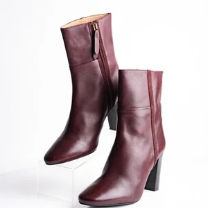 Boden Womens Leather Boots Red Burgundy Maroon Wine Zip Up US 8 EU 39 New - Bild 1 von 8