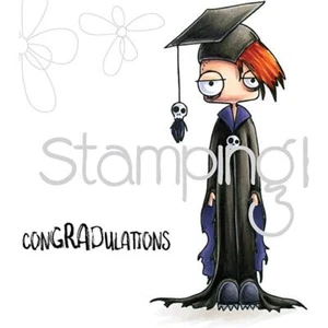 New Stamping Bella Cling Rubber Stamp & Dies ODDBALL BOY GRADUATE  free USA ship - Picture 1 of 5
