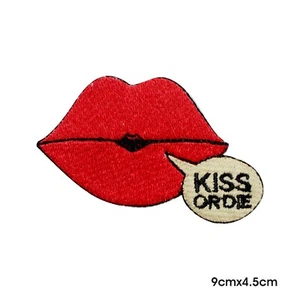 Kiss or Die Patch, Cute lips patch, Sexy patch, Embroidered Iron on patch - Picture 1 of 1