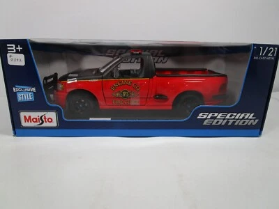 MAISTO 1/21 SPECIAL EDITION RED/BLACK FORD SVT F-150 LIGHTNING FIRE TRUCK *READ* - Image 1 of 4