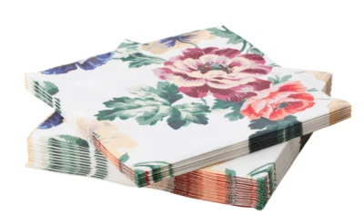 IKEA SMAKSINNE Paper Napkin,Multicolour/Flower, 33x33 cm, 12 63/64"x12 63/64" - Image 1 of 4