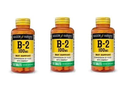 УПАКОВКА 3 X 100 = 300 ТАБЛЕТОК ВИТАМИНА B-2/B 2 100 МГ ЭНЕРГИИ здоровая нервная функция - Изображение 1 из 4