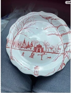 (4) Juliska Ceramics Country Estate Winter Holiday Salad Dessert Plates - Picture 1 of 4