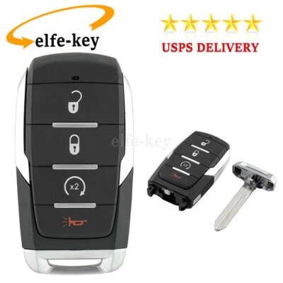 2019 2020 年 2021 道奇 Ram 1500 遥控汽车钥匙链外壳 4 个按钮替换件 — 第 1/4 张图片