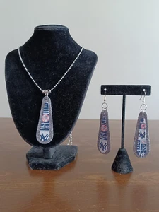 NY Yankees - Colgante y pendientes, conjuntos de joyas hechas a mano #1 - Imagen 1 de 3