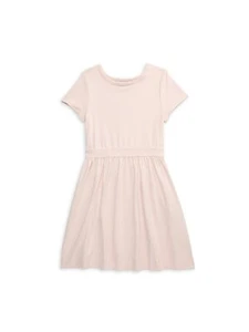 NWT Calvin Klein Girl's Logo Short Sleeve Dress - Pink - Picture 1 of 1