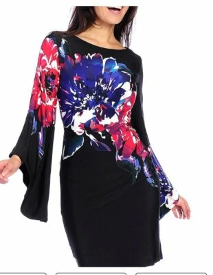 Vestido Marc Bouwer Floral Manga Campana Hasta la Rodilla TALLA XS/S Foto 1 de 4