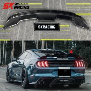 Carbon Fiber Double Layer Rear Trunk Spoiler GT500 Style Fits Ford Mustang 18-23 - Picture 1 of 20