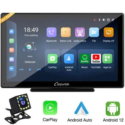 Carpuride 9" Wireless Android Auto Carplay Screen Online Offline GPS Navigation - Image 1 of 4