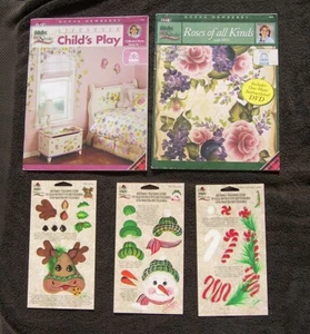 LOT PAINTING BK & DVD Dewberry One Stroke Roses of All Kinds Christmas Guides - Picture 1 of 2