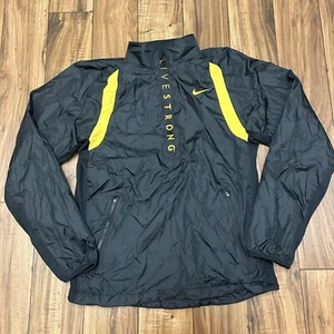 Nike Livestrong Half Zip Anorak Jacket Men’s Small Black Running 371637-010 - Picture 1 of 11