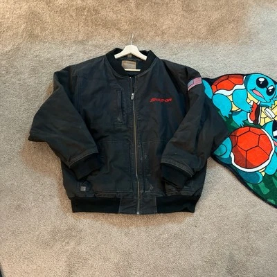 Snap On Black Canvas Zip Up Workwear Jacket Men Size 2XL - Image 1 of 4