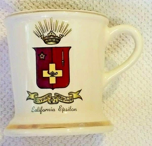 VINTAGE California Epsilon fraternity crest Coffee mug USA made "BOB" 4" - Picture 1 of 6