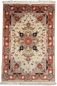 Täbriz 150x100cm mit Seide Tebris Täbris Tabriz Perserteppich Orientteppich Rug - Bild 1 von 5