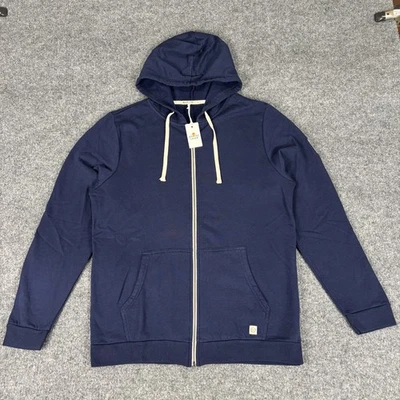 Sudadera con Capucha Marine Layer Afternoon Grande Cremallera Completa Azul Nueva con Etiquetas con LOGO LEER Foto 1 de 4