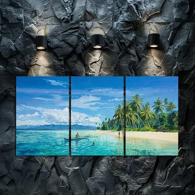 3pcs Tropical Island Paradise in Australia Wall Art Canvas  Unframed/Framed - Image 1 of 4