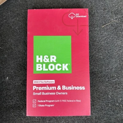 2023 NEW H&R Block Tax Software Premium & Business 2023 PC Only Turbotax HR USA - Image 1 of 2